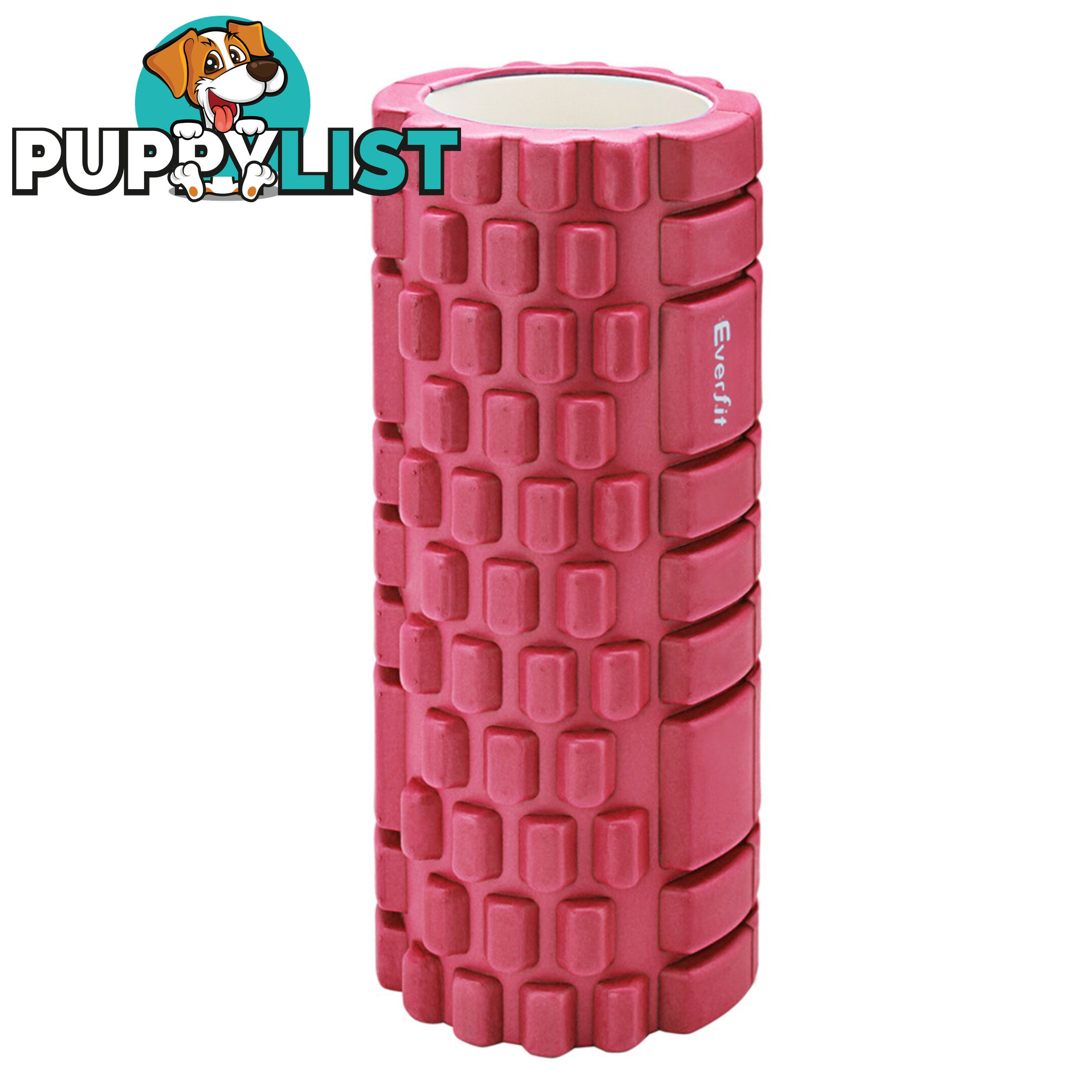 Yoga Gym Pilates EVA Grid Foam Roller Purple 33 x 14cm