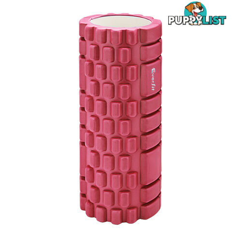 Yoga Gym Pilates EVA Grid Foam Roller Purple 33 x 14cm