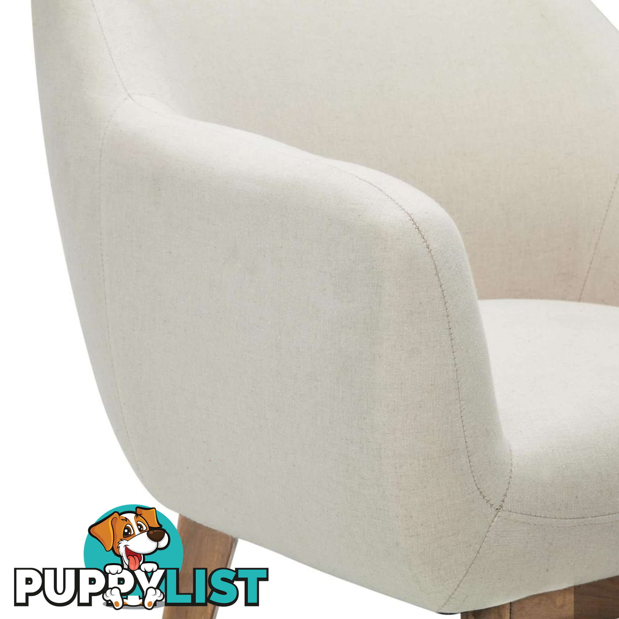 Fabric Tub Lounge Armchair - Beige