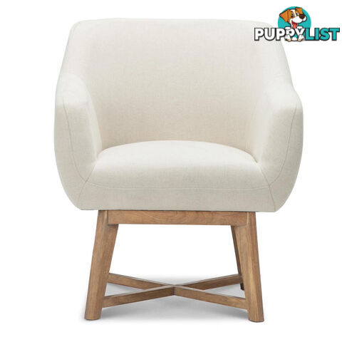 Fabric Tub Lounge Armchair - Beige