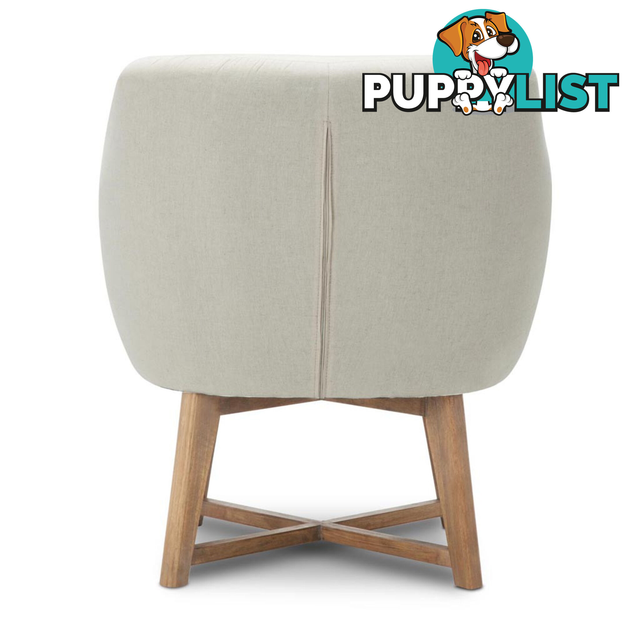 Fabric Tub Lounge Armchair - Beige