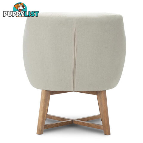 Fabric Tub Lounge Armchair - Beige