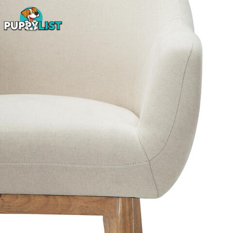 Fabric Tub Lounge Armchair - Beige