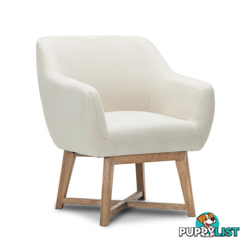 Fabric Tub Lounge Armchair - Beige