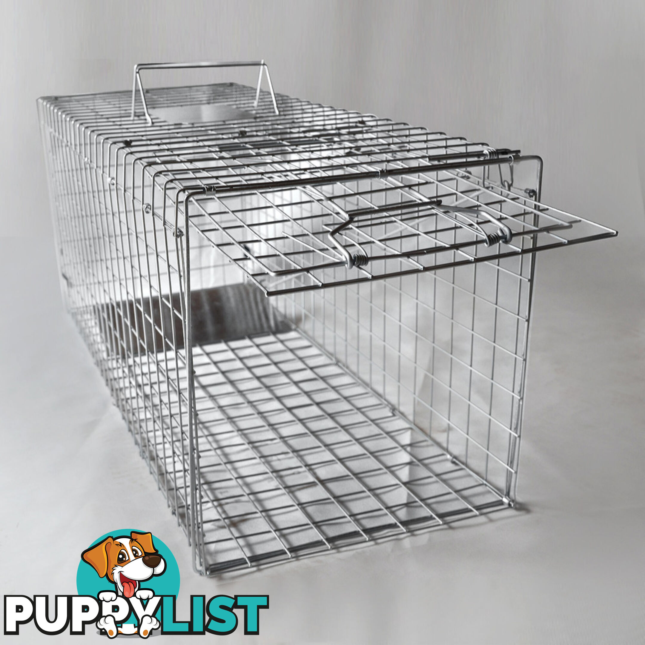 Humane Animal Trap Cage 108 x 40 x 45cm Silver