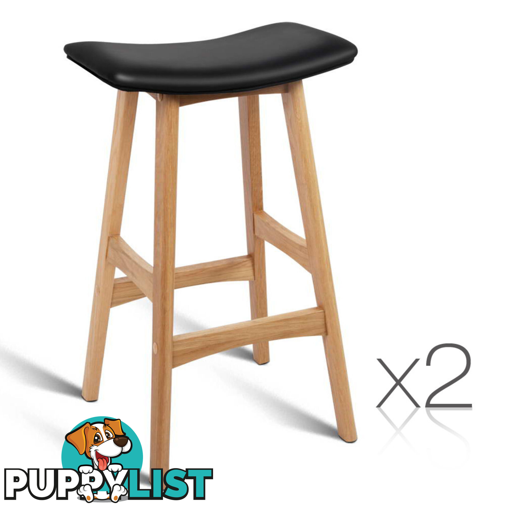 Set of 2 High Seat Barstools White