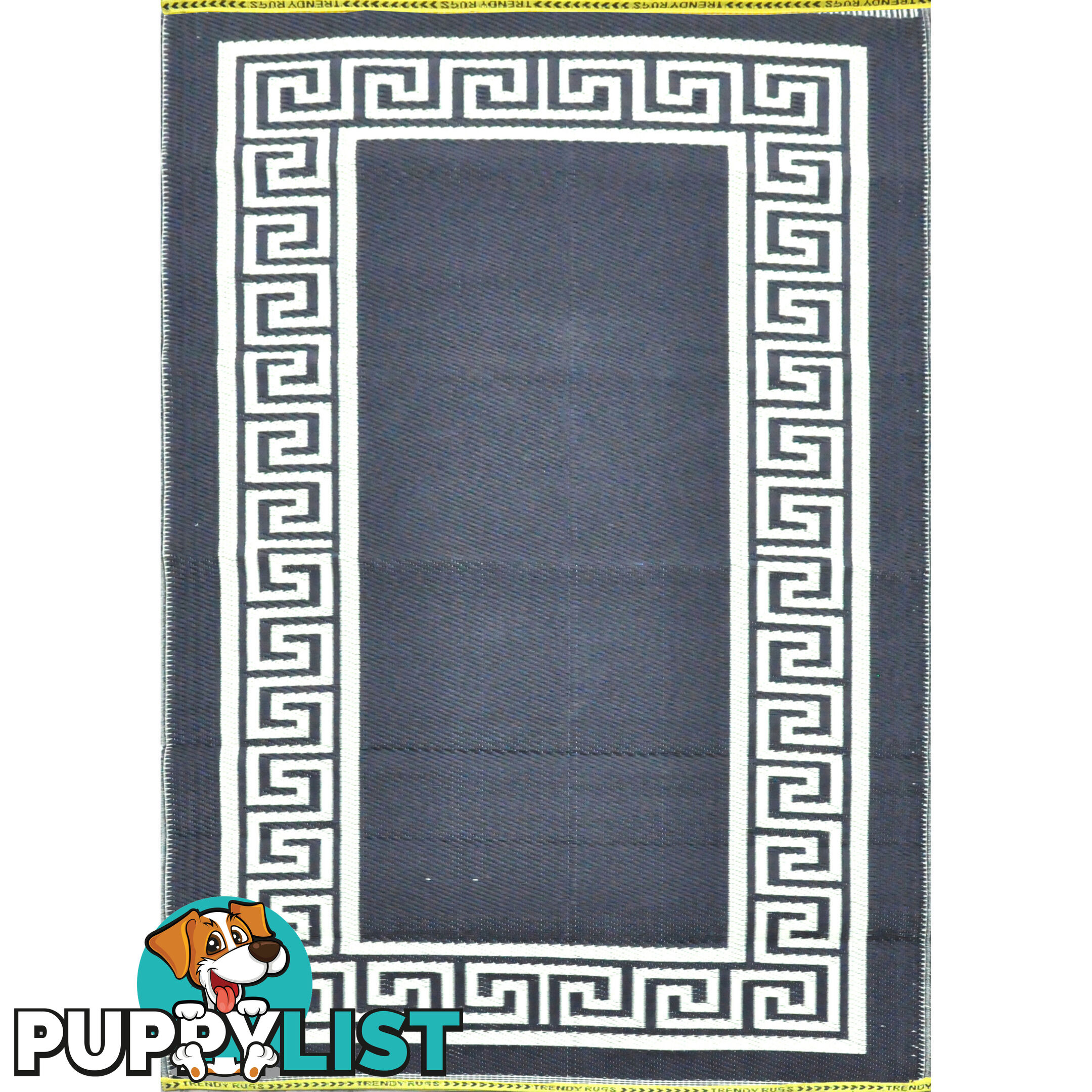 Greek Key Rug Black & Cream 150x240cm