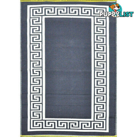 Greek Key Rug Black & Cream 150x240cm