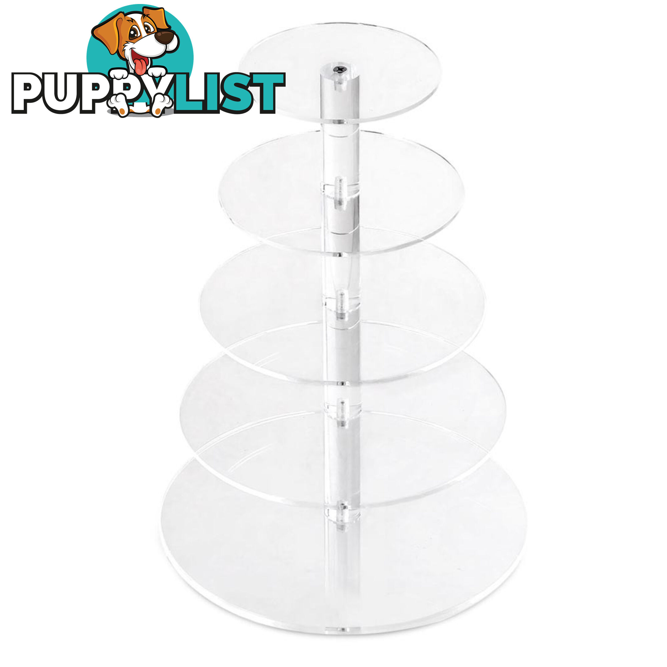 5 Tier Clear Acrylic Cake Stand 41CM