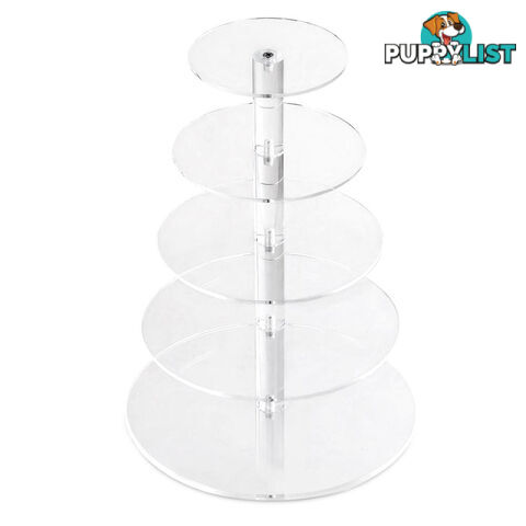 5 Tier Clear Acrylic Cake Stand 41CM