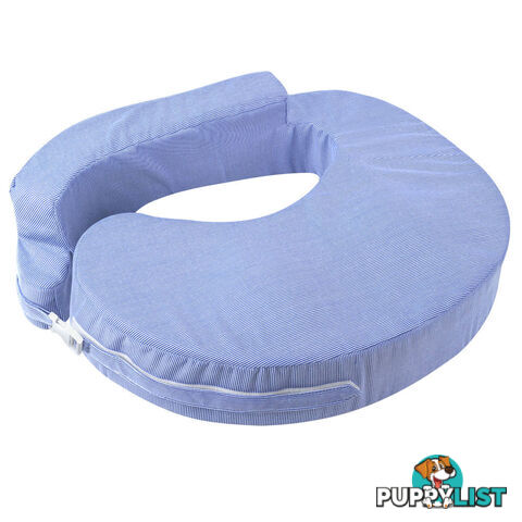 Baby Breast Feeding Support Memory Foam Pillow w/ Zip Cover Blue