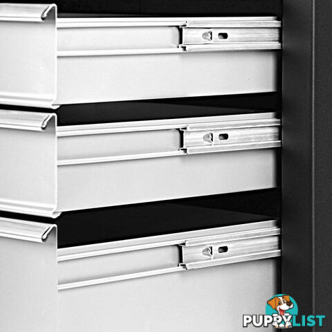 5 Drawers Roller Toolbox Cabinet  Black Grey