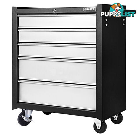 5 Drawers Roller Toolbox Cabinet  Black Grey