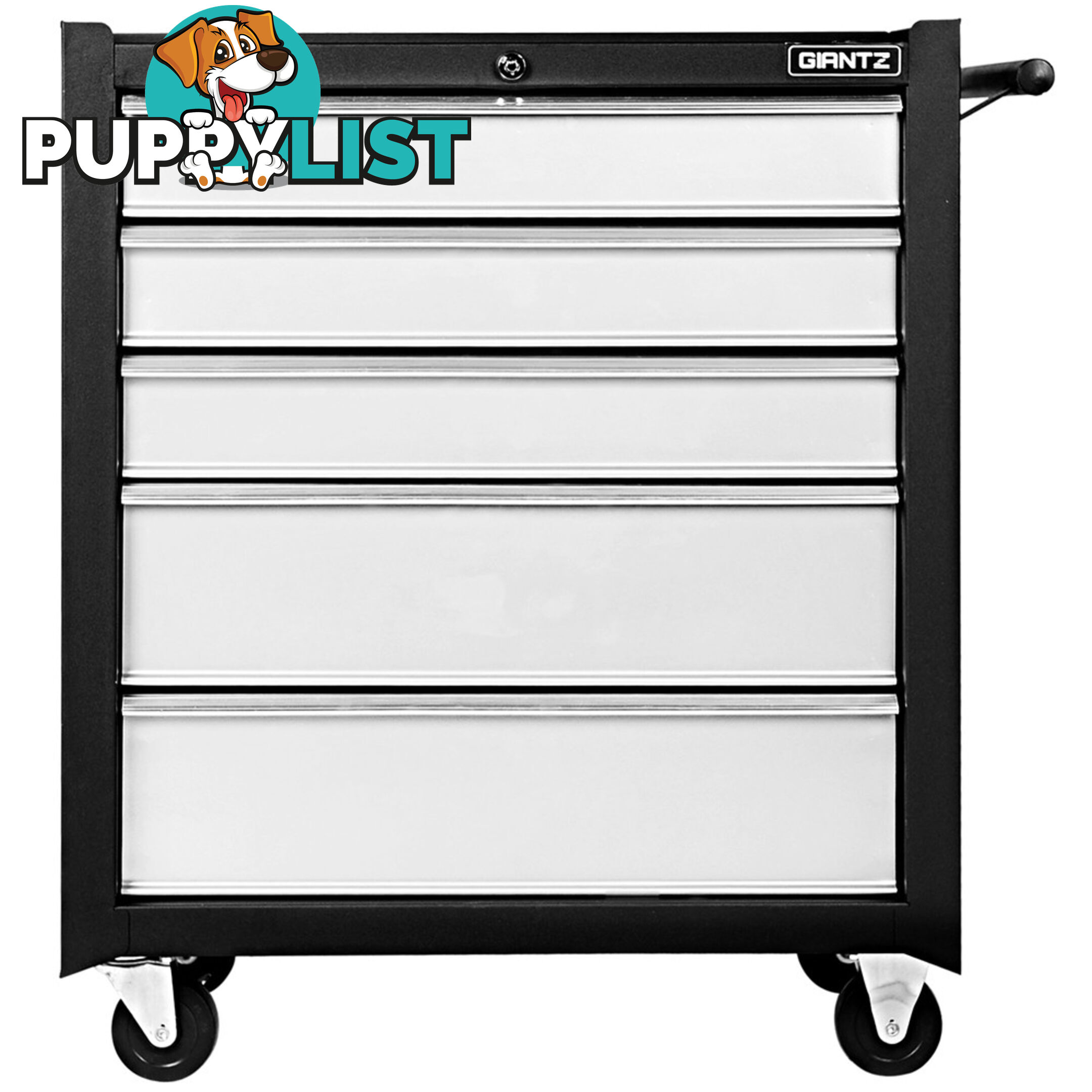 5 Drawers Roller Toolbox Cabinet  Black Grey