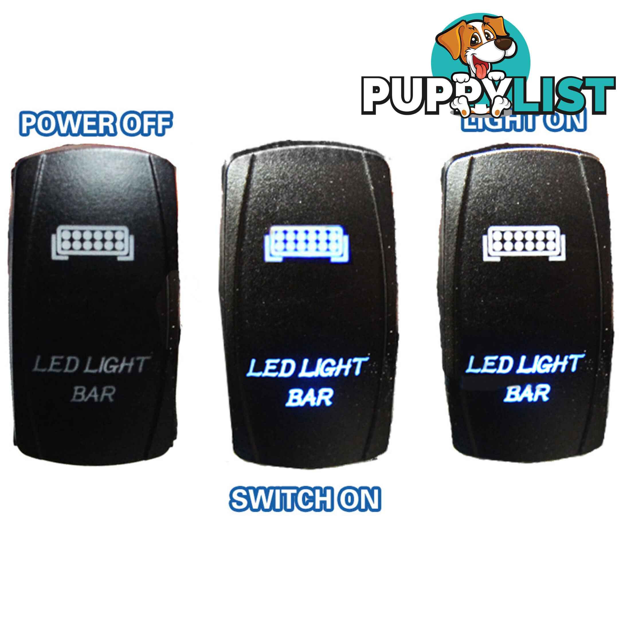 LED LIGHT BAR CARLING ROCKER SWITCH LASER ETCHED WORK LIGHT BAR 4WD UTE 12V 24V