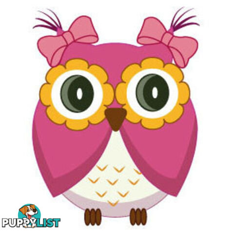 10 X Cute pink owl Wall Sticker - Totally Movable