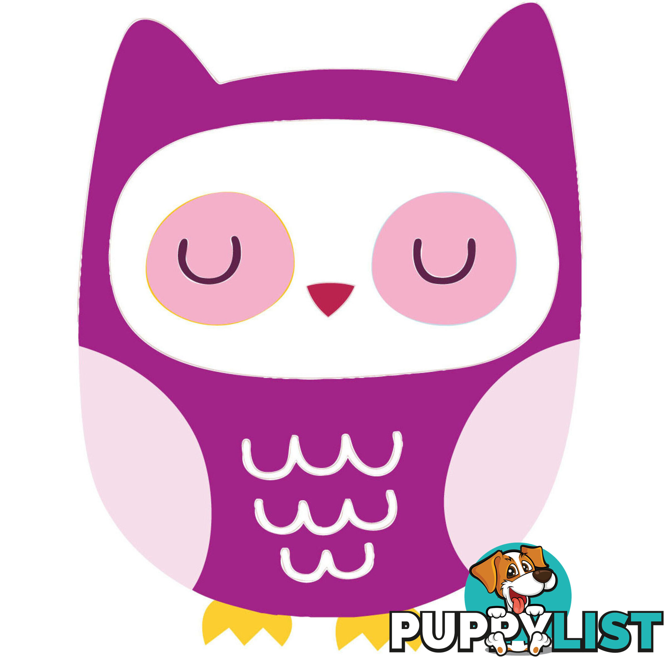 10 X Purple Owl Wall Stickers - Totally Movable