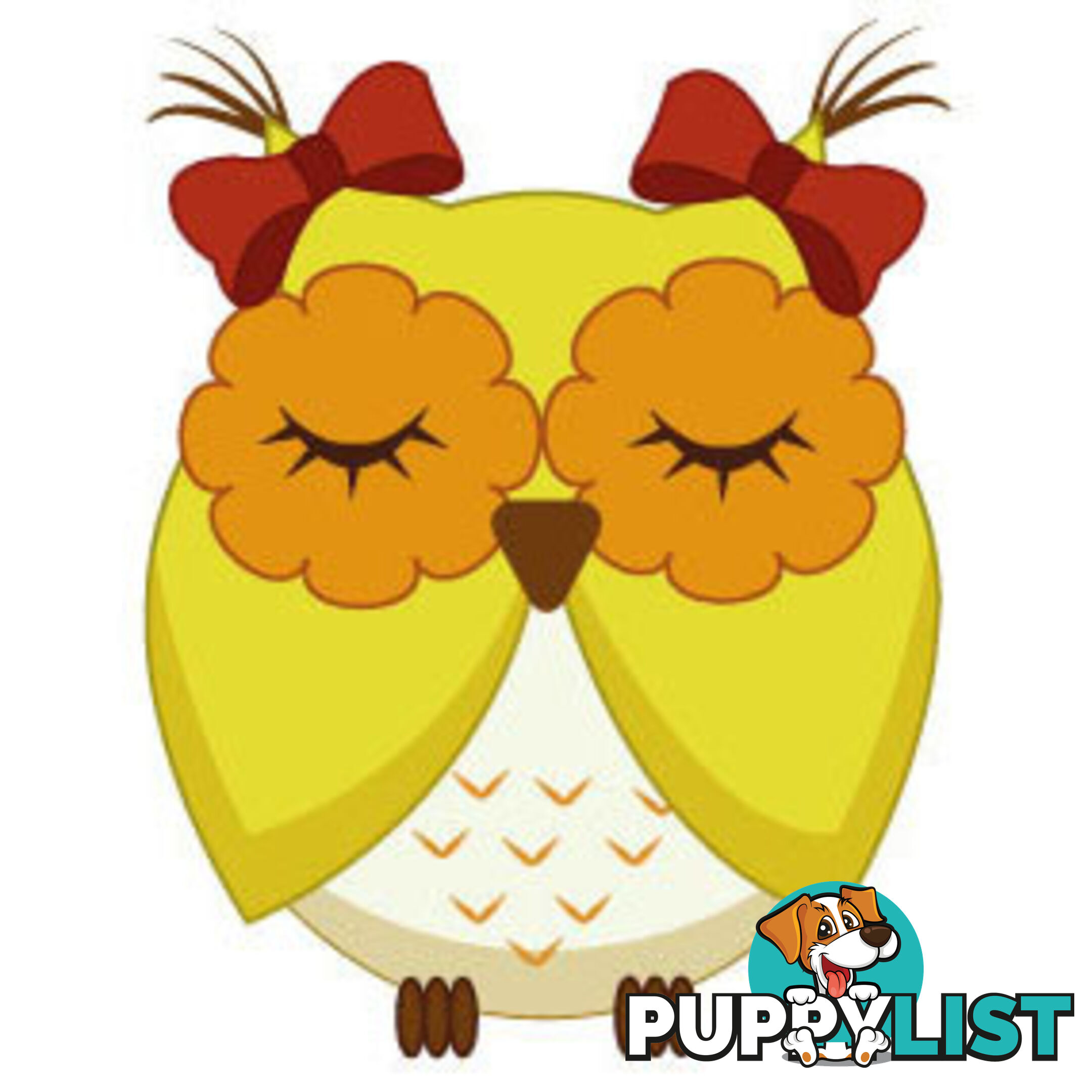 10 X Cute yellow owl Wall Sticker - Totally Movable