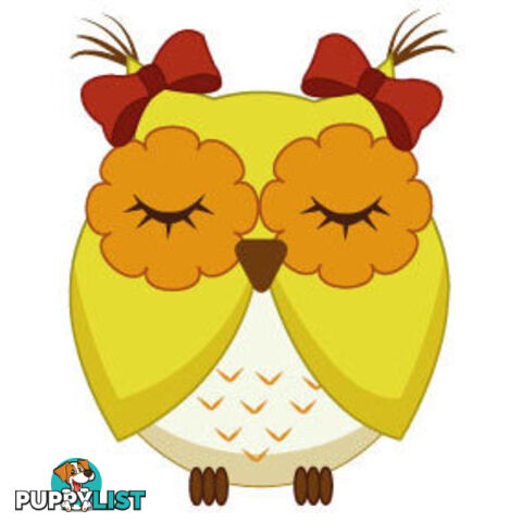 10 X Cute yellow owl Wall Sticker - Totally Movable