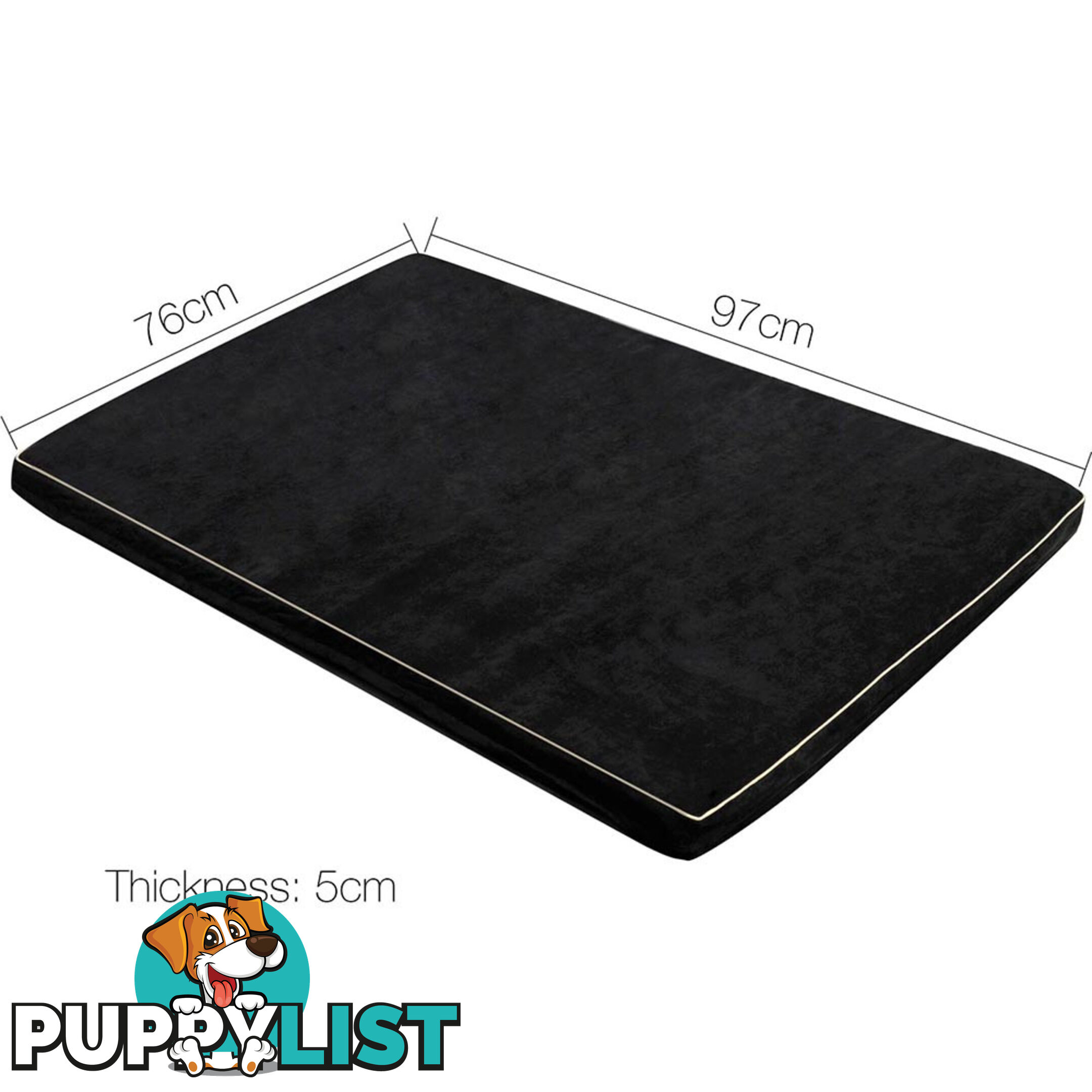 Pet Dog Anti Skid Sleep Memory Foam Mattress Bed Medium Black