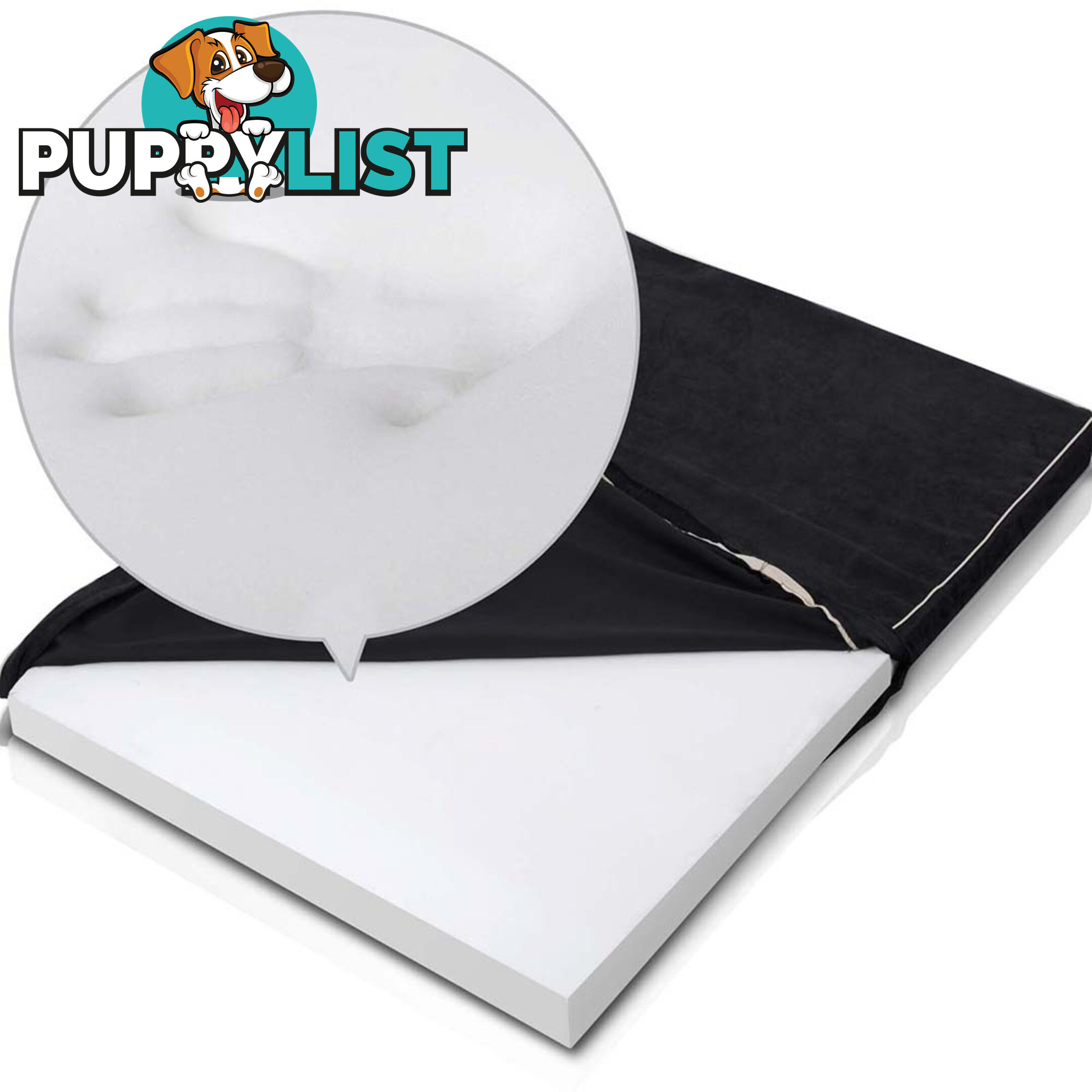 Pet Dog Anti Skid Sleep Memory Foam Mattress Bed Medium Black