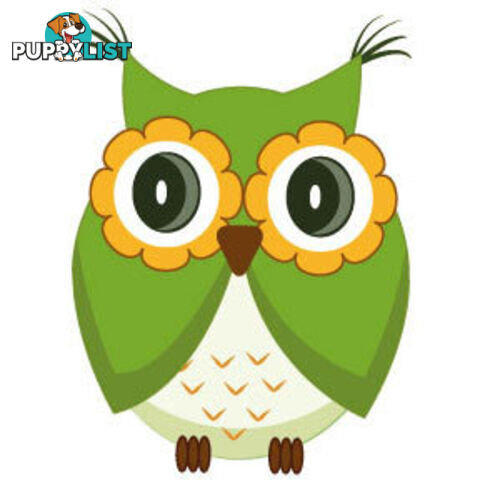 Cute green owl Wall Sticker - Totally Movable