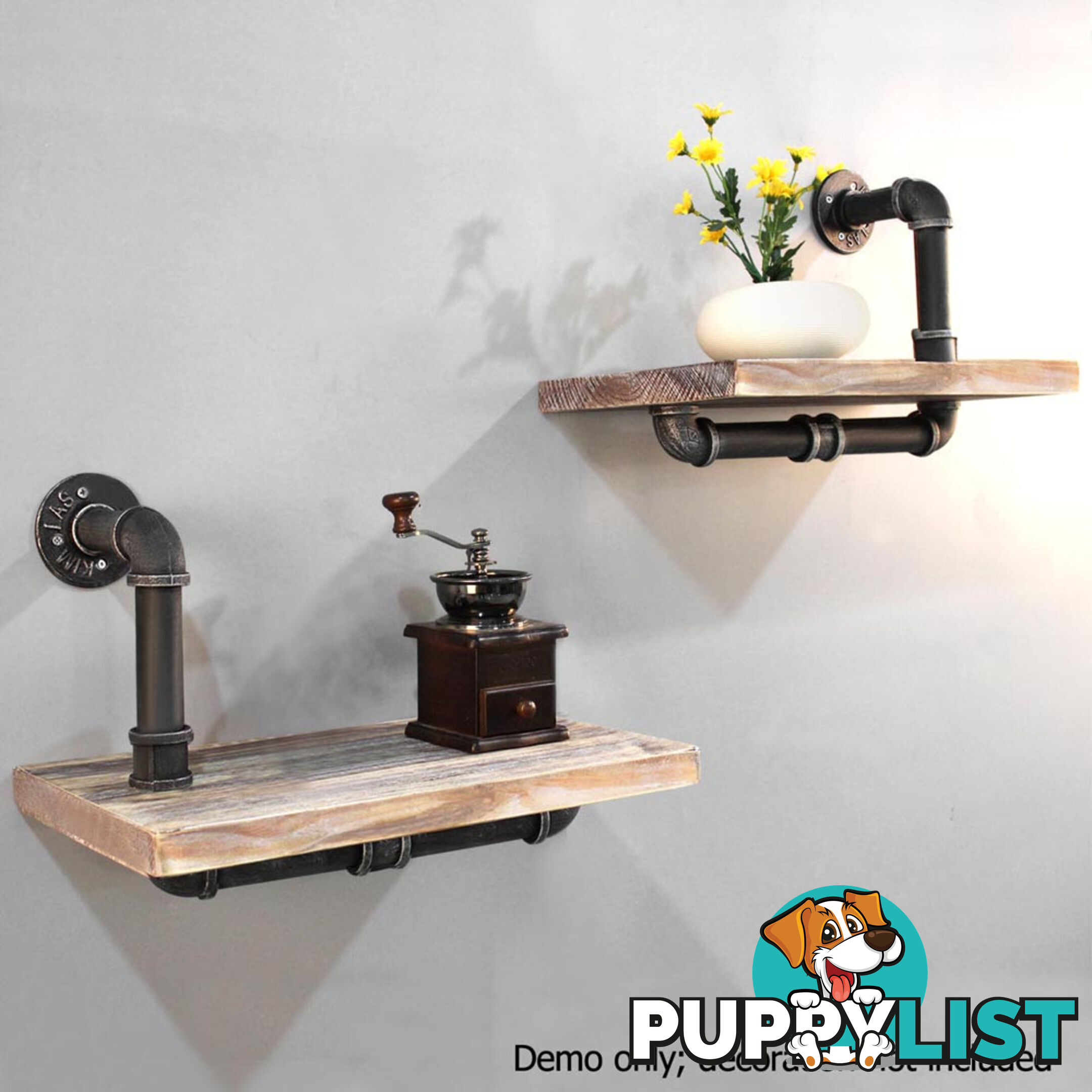 Rustic Industrial DIY Floating Pipe Shelf Paper Holder