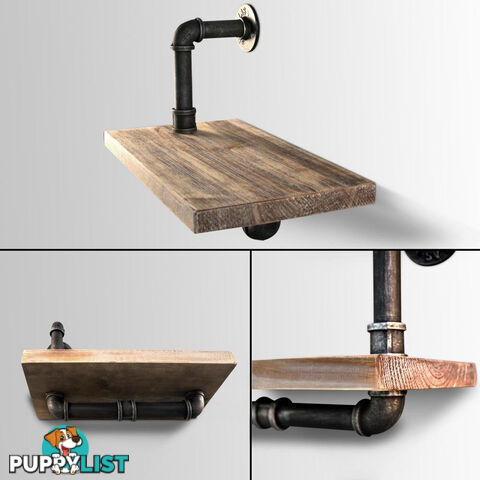 Rustic Industrial DIY Floating Pipe Shelf Paper Holder