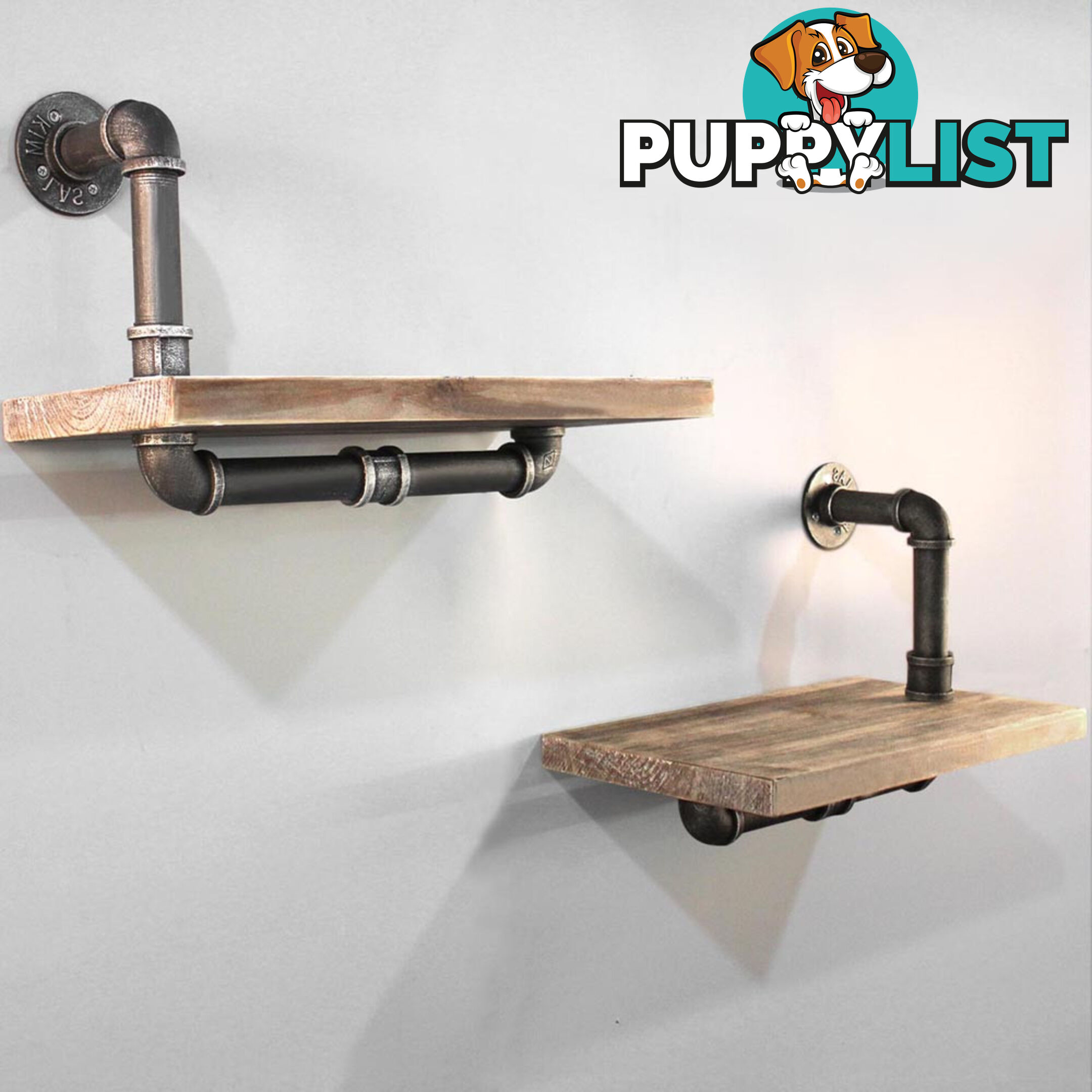 Rustic Industrial DIY Floating Pipe Shelf Paper Holder