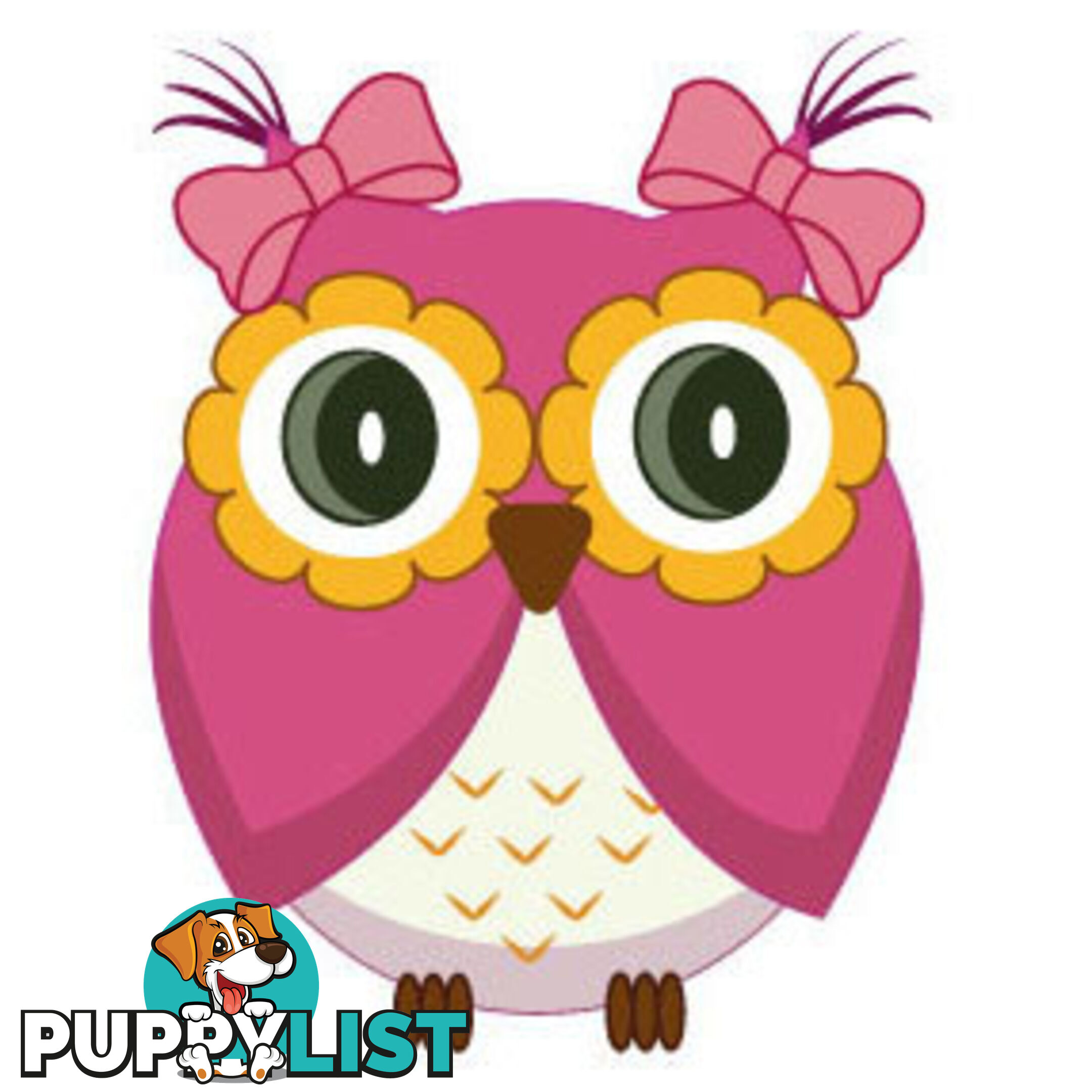 Cute pink owl Wall Sticker - Totally Movable