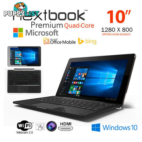 Nextbook 10.1 Inch 32G/Windows 10 /Quad Core with HDMI Output Tablet PC (NXW10QC32G)