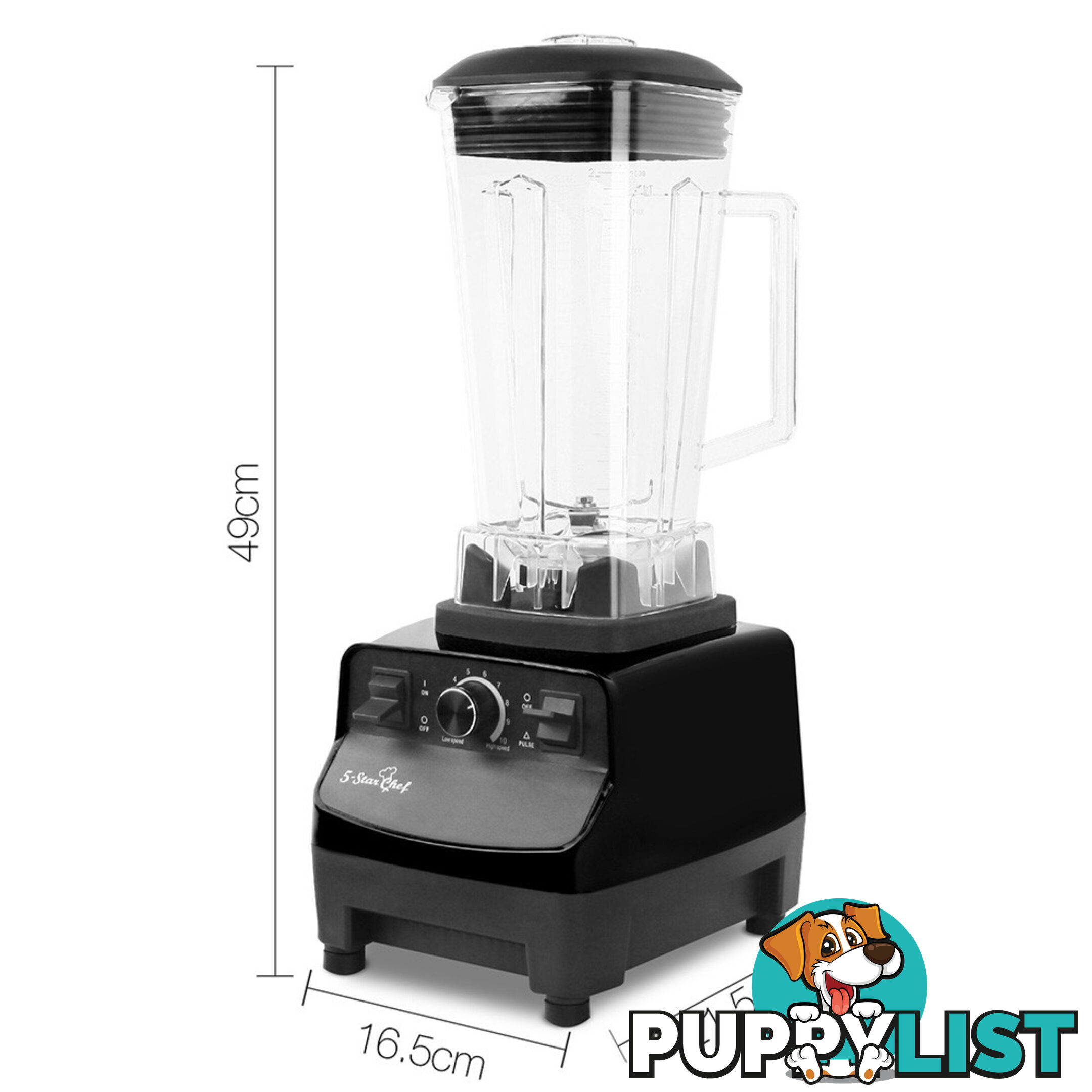 2-in-1 Food Processor & Blender 2L - Black