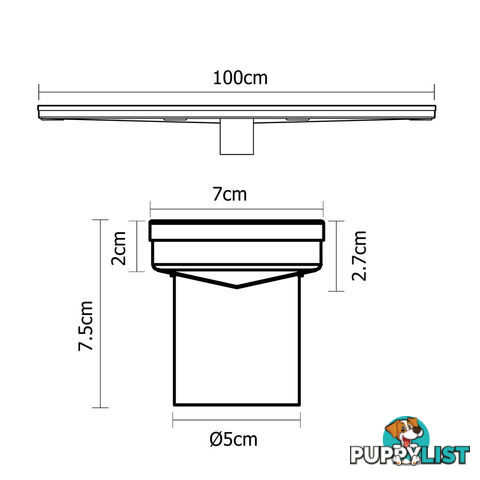 Square Stainless Steel Shower Grate Drain Floor Bathroom 75mm Depth