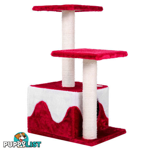 Cat Scratching Poles Post Furniture Tree House Red