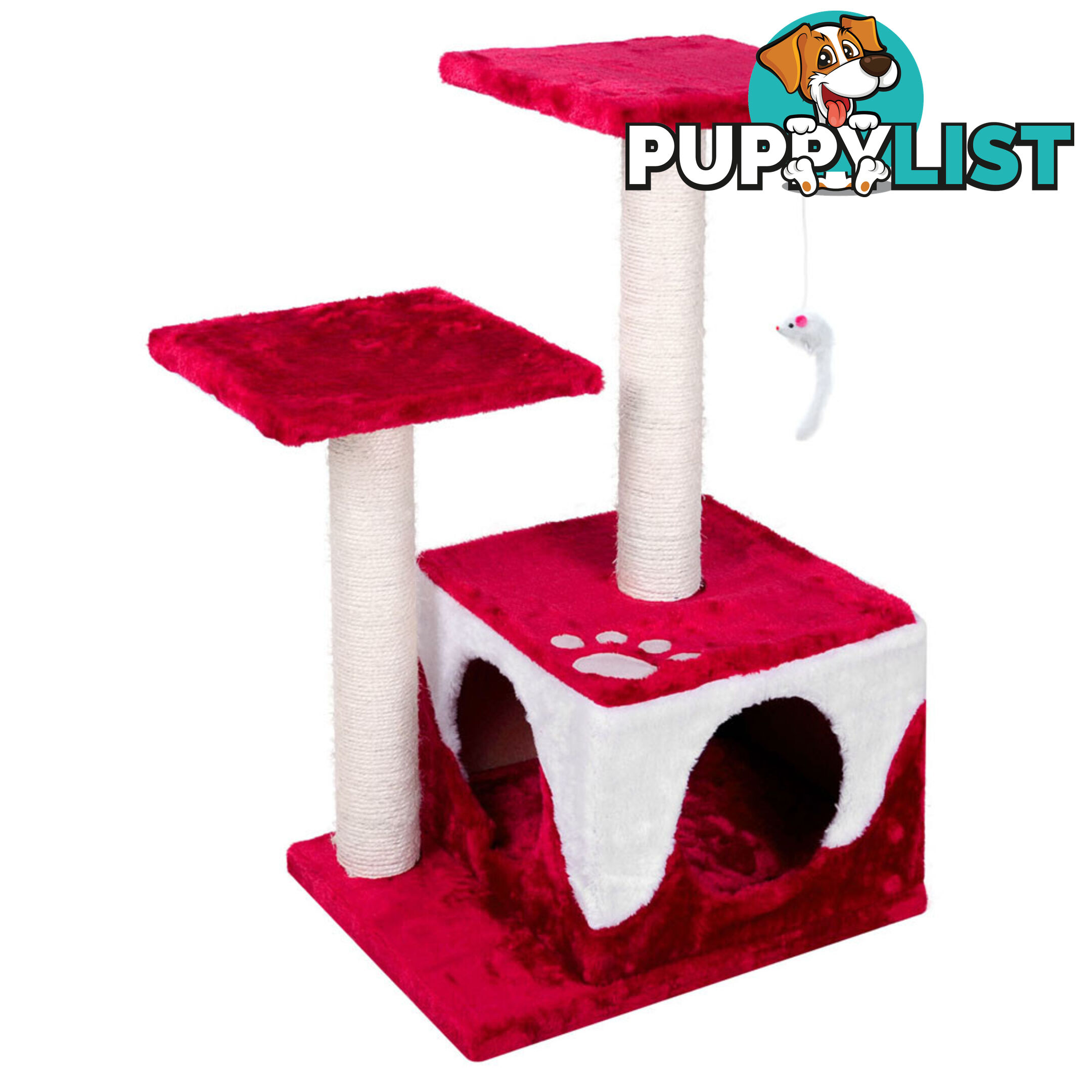 Cat Scratching Poles Post Furniture Tree House Red