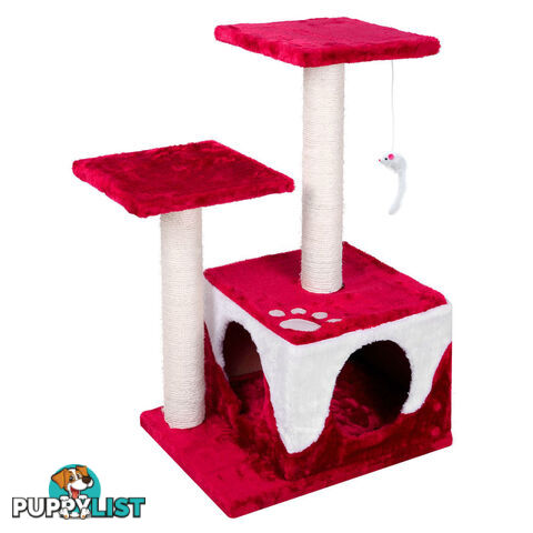 Cat Scratching Poles Post Furniture Tree House Red