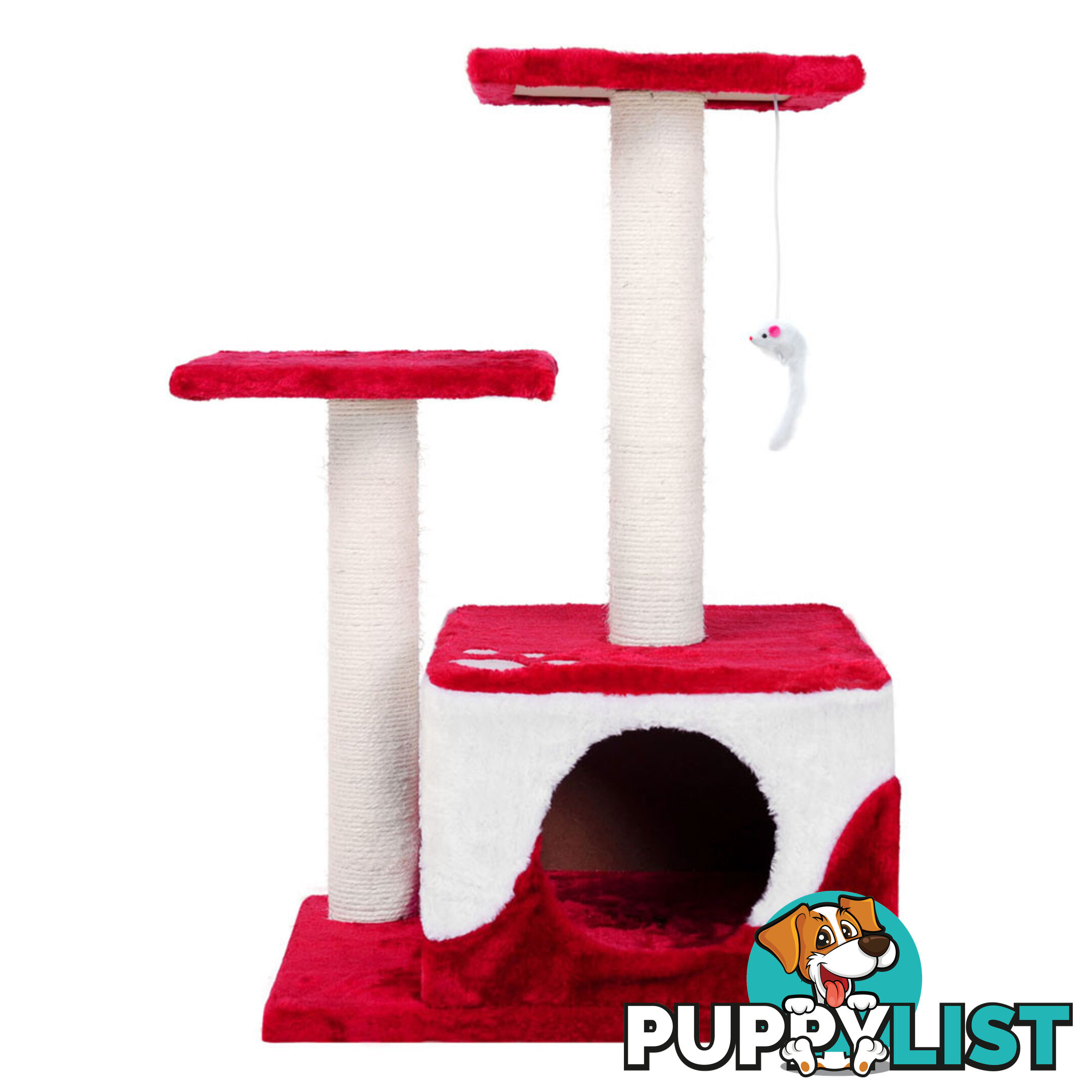 Cat Scratching Poles Post Furniture Tree House Red