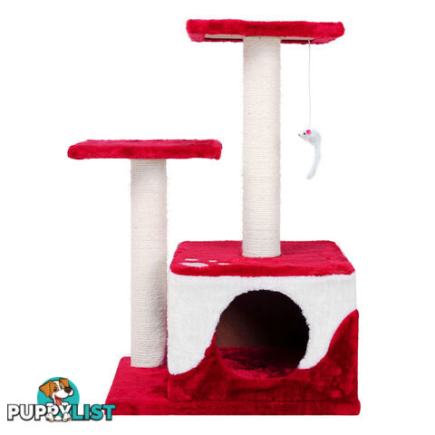 Cat Scratching Poles Post Furniture Tree House Red