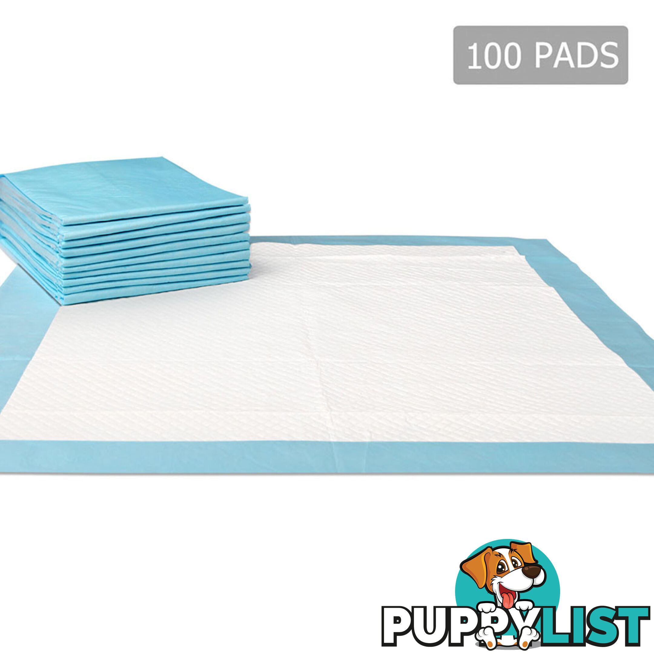 100 Puppy Pet Dog Toilet Training Pads Blue