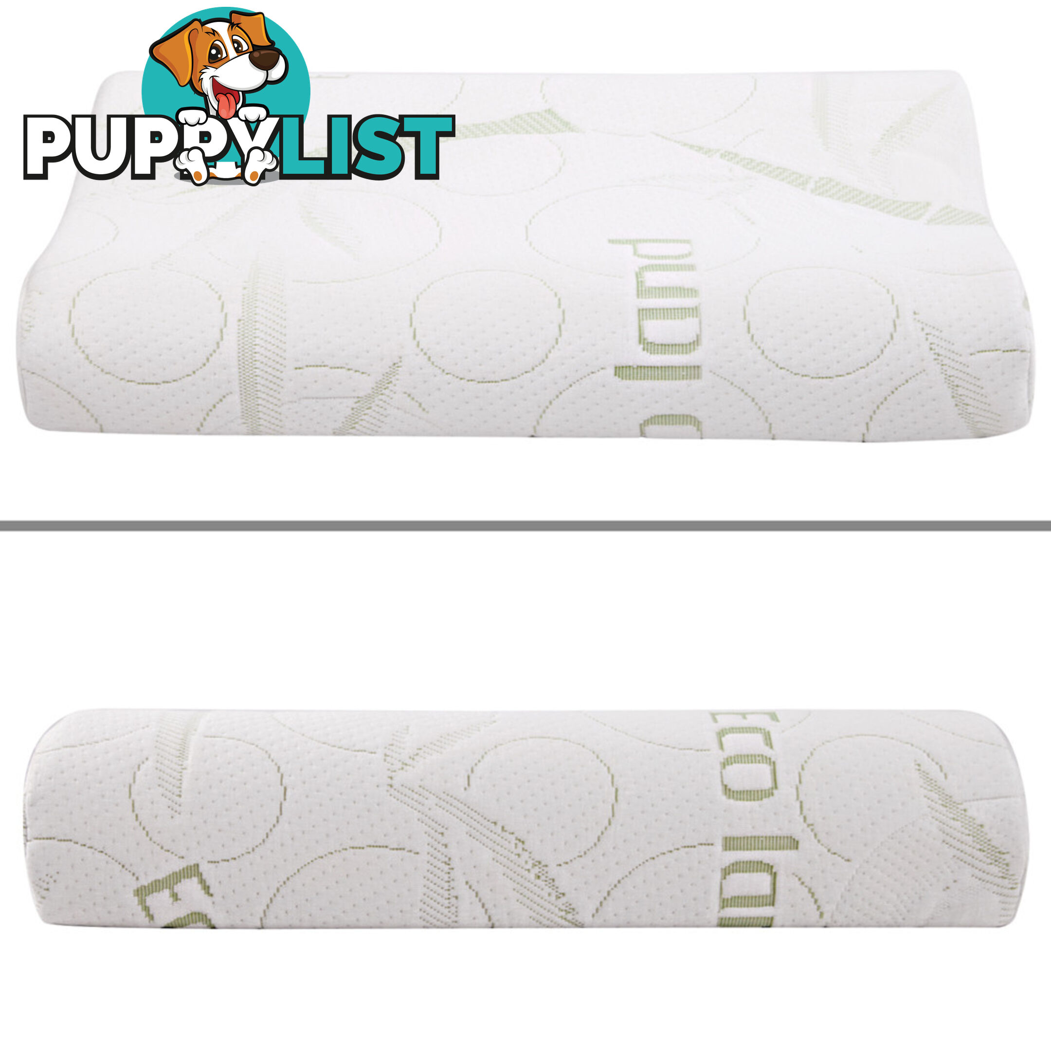 Set of 2 Bamboo Fabric Cover Shredded Memory Foam Pillow 70 x 40 cm