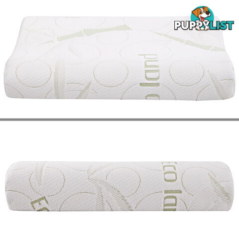 Set of 2 Bamboo Fabric Cover Shredded Memory Foam Pillow 70 x 40 cm