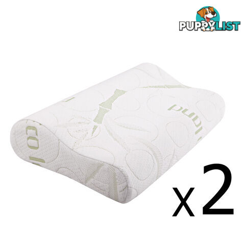 Set of 2 Bamboo Fabric Cover Shredded Memory Foam Pillow 70 x 40 cm