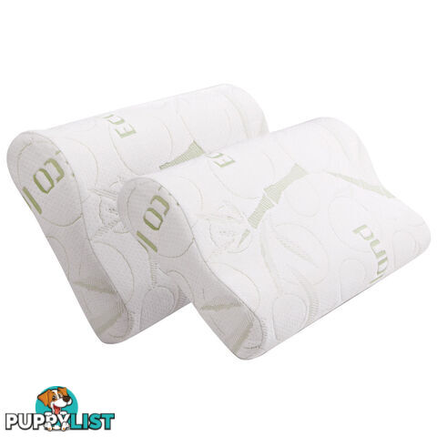 Set of 2 Bamboo Fabric Cover Shredded Memory Foam Pillow 70 x 40 cm