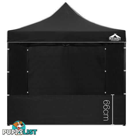 3x3 Pop Up Gazebo Hut with Sandbags Black