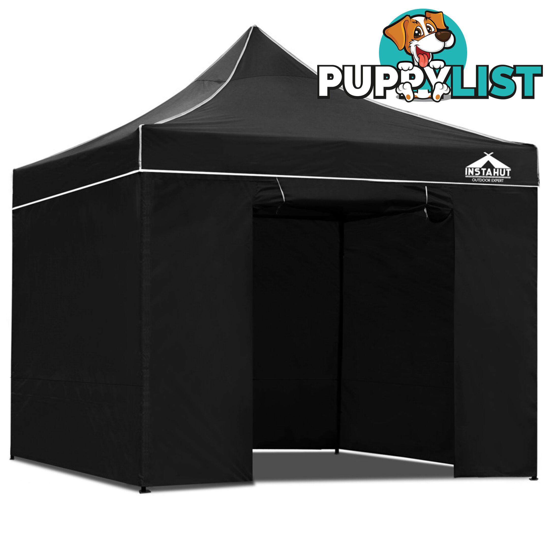 3x3 Pop Up Gazebo Hut with Sandbags Black