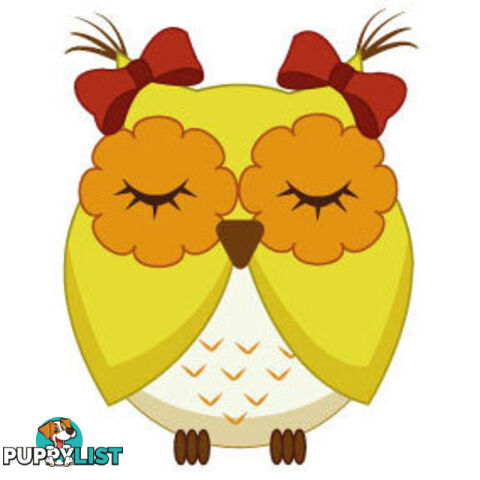 Cute yellow owl Wall Sticker - Totally Movable