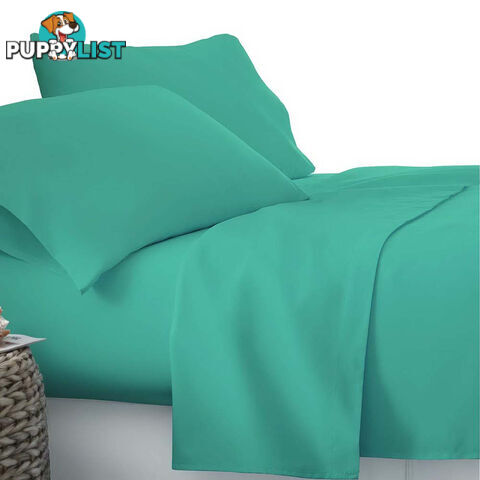 3 Piece Microfibre Sheet Set King Single Aqua