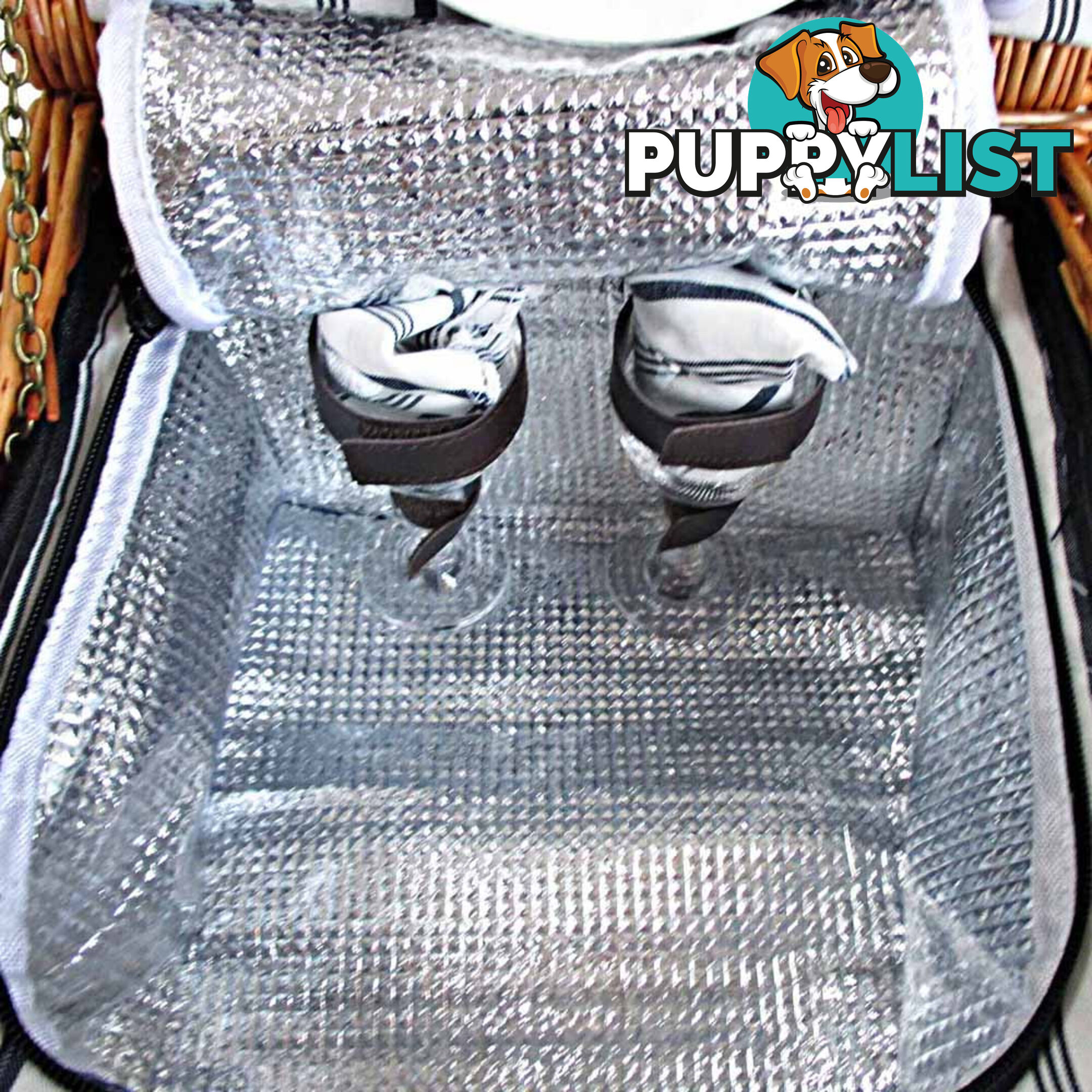 2 Person Picnic Basket Set w/ Cooler Bag Blanket