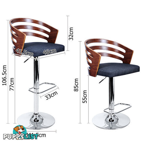 Wooden Bar Stool with White PU Leather