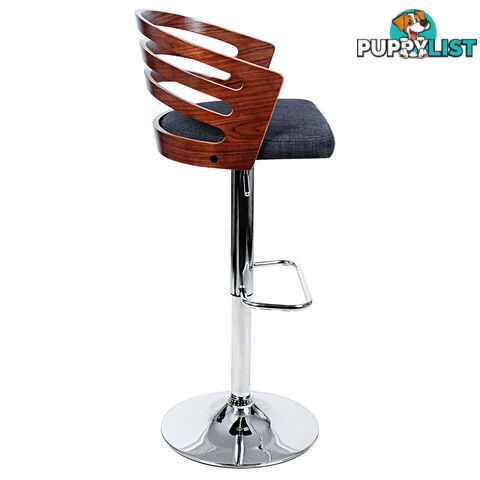 Wooden Bar Stool with White PU Leather